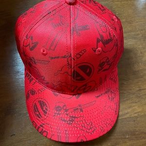 NWT Marvel Deadpool SnapBack Cap Red Hat Bioworld Adjustable